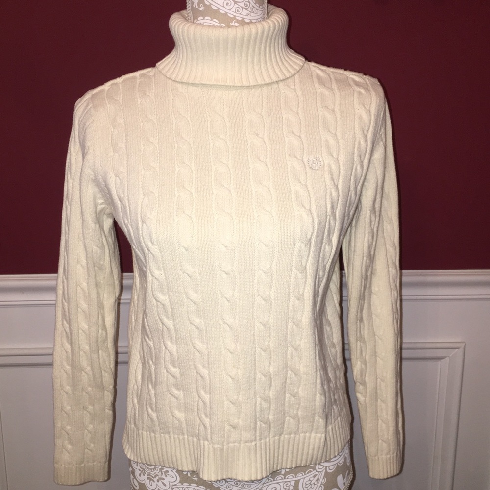 CHAPS CABLE KNIT TURTLENECK SWEATER / Medium